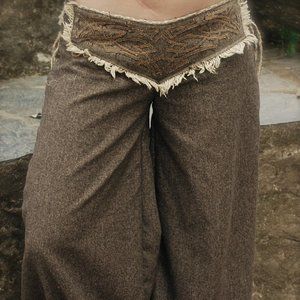 NWOT Woolen Aladdin Harem Trousers Pants with Celtic Embroidery Anuttara Crafts